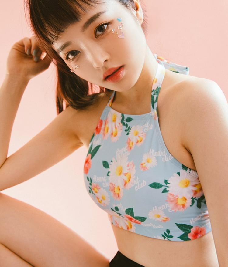 Heart Flower Bikini Top