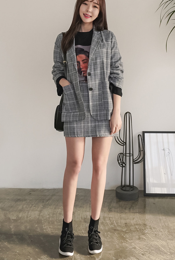 빌링체크자켓#스커트 추가구매 가능