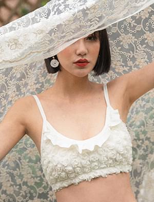 rose frill detail bikini 泳裝