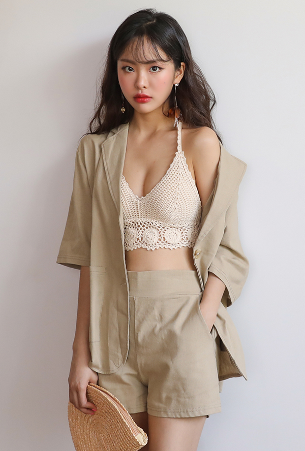 Knit motif bikini