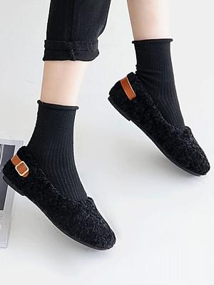 르바나 양털 플랫슈즈 1cm
