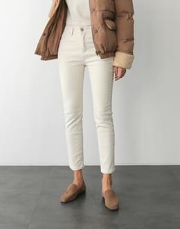 Cream brushed pants