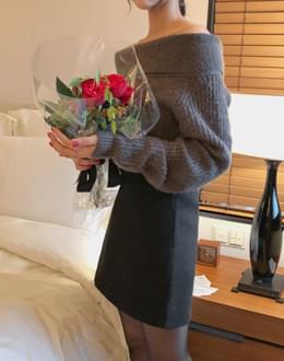 Mocha off shoulder knit