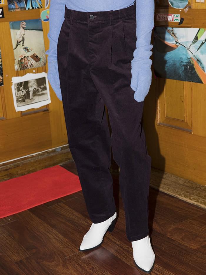 velour pintuck buckle pants - UNISEX