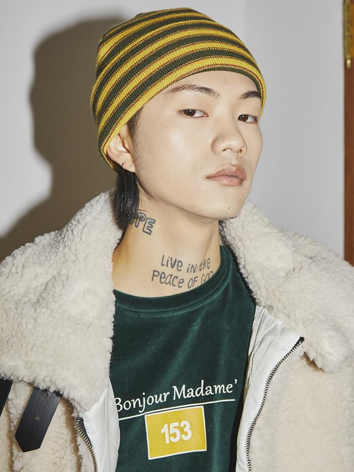stripe beanie