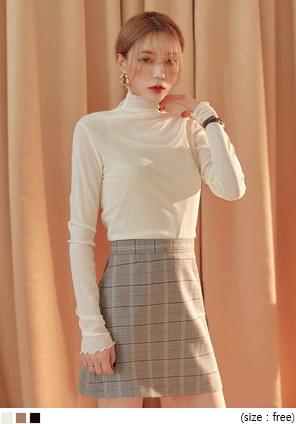 WAVE HIGH NECK SEETHROUGH BLOUSE
