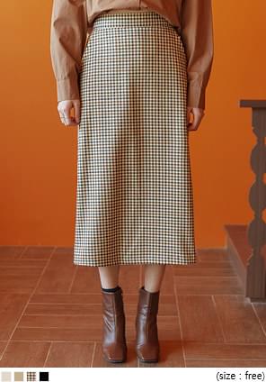 CRUS BACK SLIT LONG SKIRT - 2 TYPE