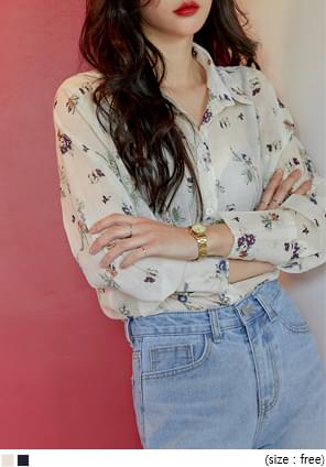 REDIA FLOWER SEETHROUGH BLOUSE