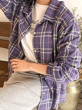 Loose-fitting milk check shirt