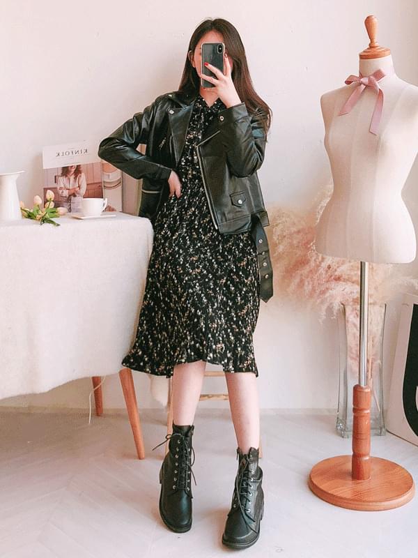 Bella wrinkled ribbon dress