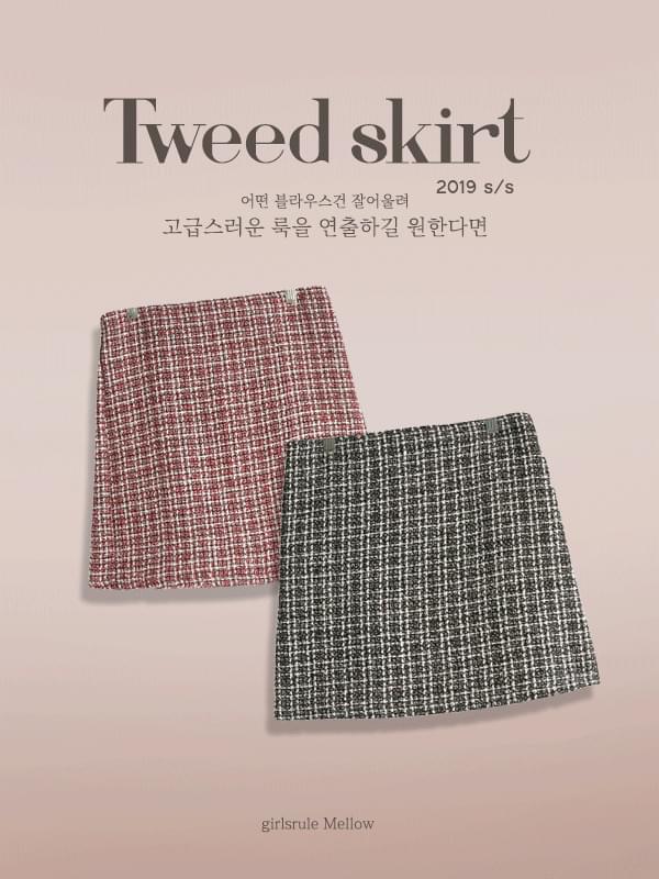 Rose tweed skirt