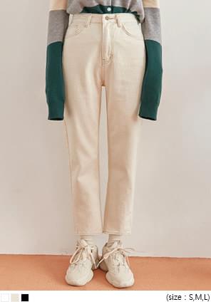 WORST STRAIGHT COTTON PANTS