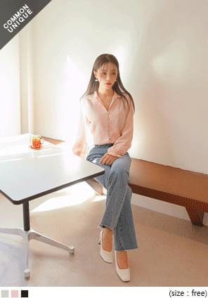 SHELLING WRAP BUTTON BLOUSE