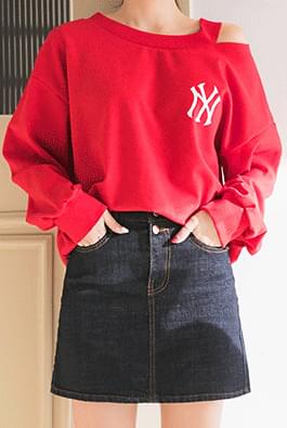 Multi Dark Denim Skirt