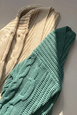 Knit shawl twist cardigan
