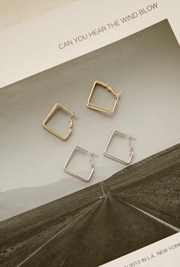 Circle square earring