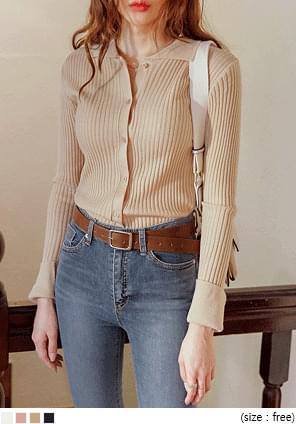MARID SLIM GOLGI SLIT COLLAR KNIT