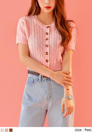 MARY TWIST CROP 1/2 KNIT CARDIGAN