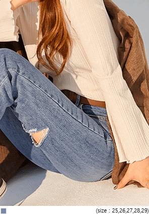 TOY STRAIGHT DAMAGE DENIM PANTS