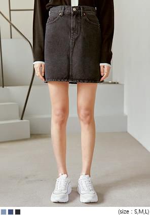 CLEF A LINE DENIM MINI SKIRT