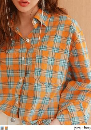 BAON CHECK LOOSE SHIRTS