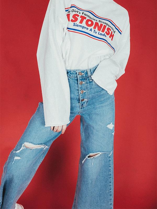 Mono wide denim pants