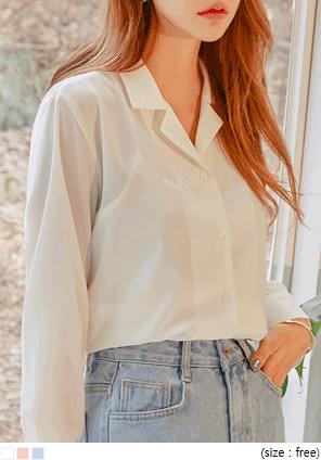 WAZE SILKY COLLAR BUTTON BLOUSE