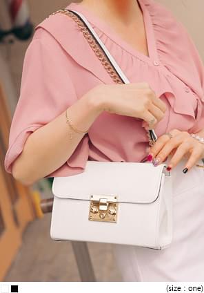 DELLO GOLD CHAIN LEATHER BAG