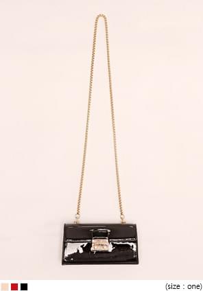 LUSY ENAMEL LEATHER MINI BAG