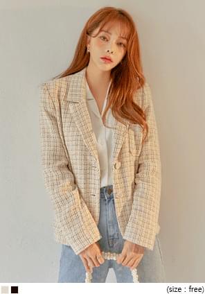 MAG TWEED WRAP BUTTON JACKET