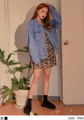 BORE DAMAGE DENIM JACKET