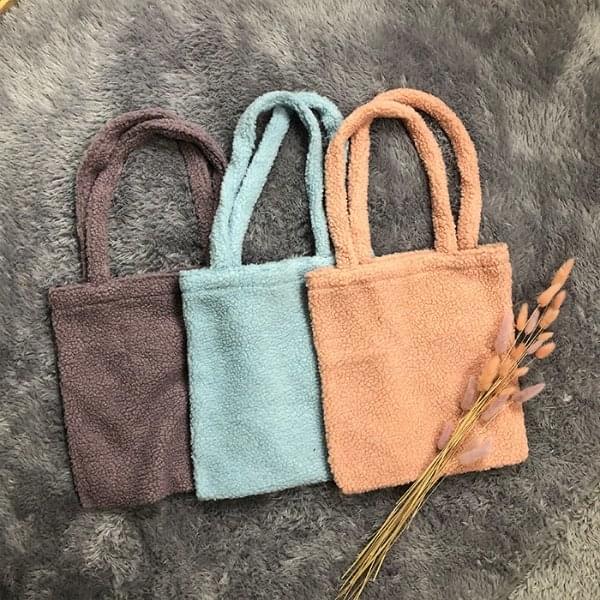 파스텔 심플 양털 백 (6colors)