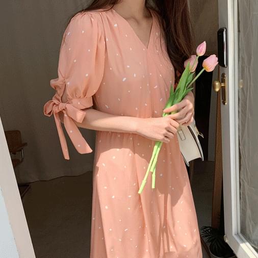 Urban pink dot long dress