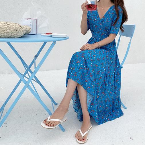 Blue Flower Long Dress