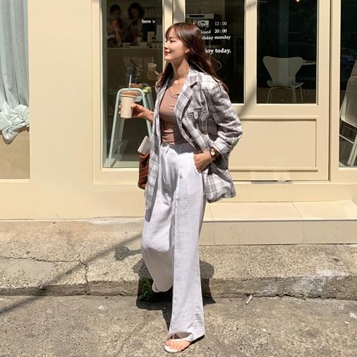 Maroon Linen Wide Bending Pants