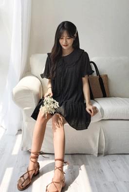 둥근카라셔링원피스