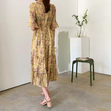 Louis flower ruffle dress