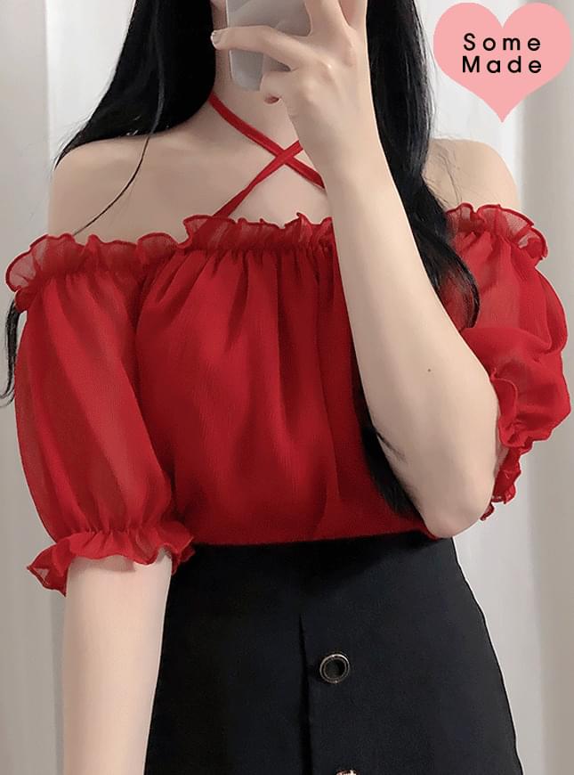 자체제작,주문폭주♥여리숄더 오프blouse
