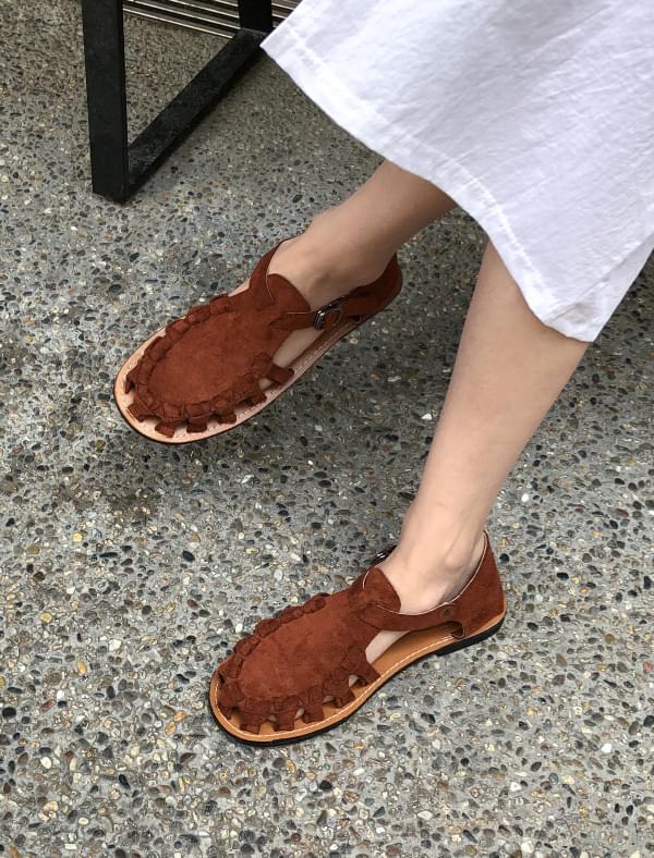 fake suede knots sandal