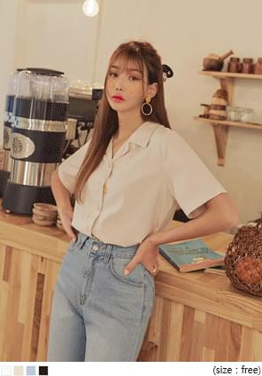 MORAN BUTTON COLLAR 1/2 BLOUSE