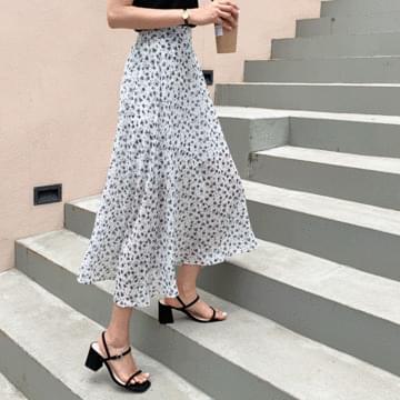 Melted chiffon long skirt