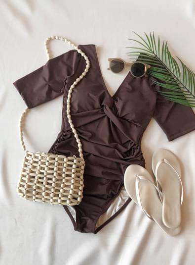 Shirring V neck bikini