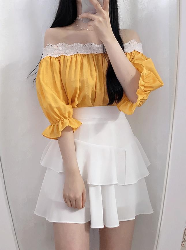 ♥나리 레이스 오프숄더blouse