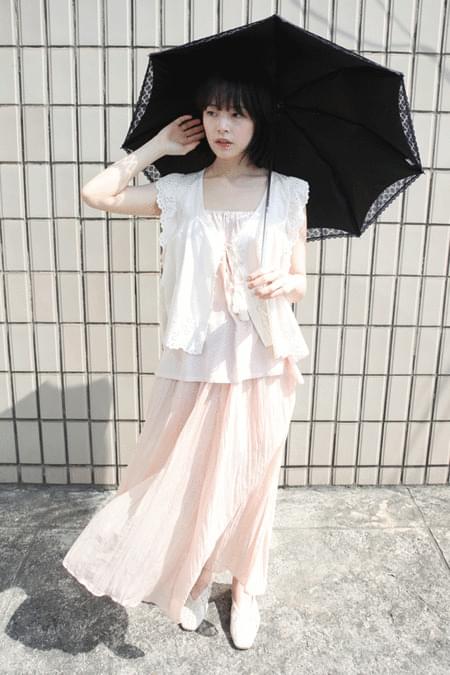 soft crease glossy skirts (2colors)