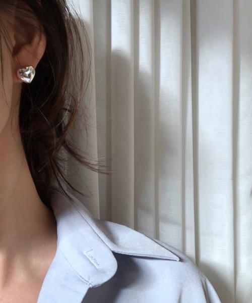 (silver925) volume heart earring