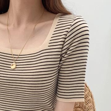 Square Neck Stripe Knit