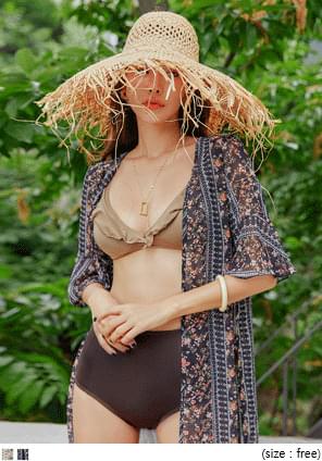 ETHNIC FLOWER CHIFFON ROBE