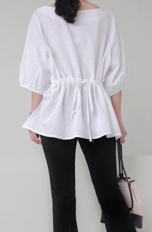 Rear stringed loose-fitting blouse