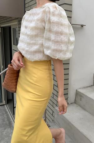 Sarkis check puff blouse