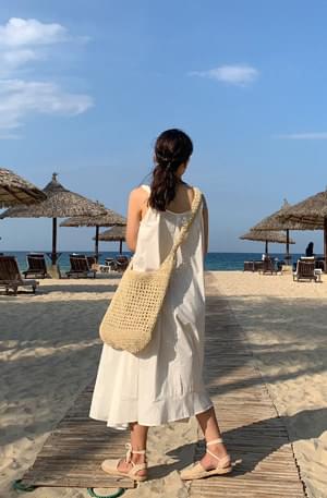 Pine rattan cross shoulder bag